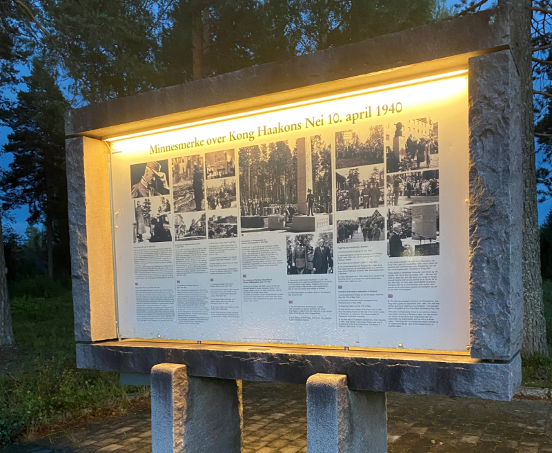 Ny belysning av minnetavler ved Kongens Nei og på Midtskogen.